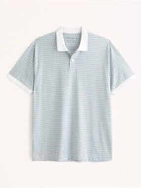Abercrombie & Fitch Blue and White Patterned Polo